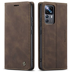 Coque Portefeuille Livre Cuir Etui Clapet C01S pour Xiaomi Mi 12T Pro 5G Marron