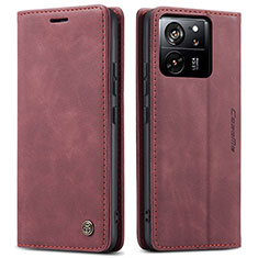 Coque Portefeuille Livre Cuir Etui Clapet C01S pour Xiaomi Mi 13T Pro 5G Vin Rouge