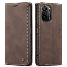 Coque Portefeuille Livre Cuir Etui Clapet C01S pour Xiaomi Poco F3 5G Marron