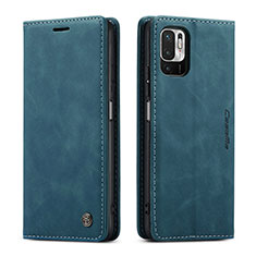 Coque Portefeuille Livre Cuir Etui Clapet C01S pour Xiaomi POCO M3 Pro 5G Bleu