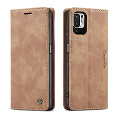 Coque Portefeuille Livre Cuir Etui Clapet C01S pour Xiaomi POCO M3 Pro 5G Brun Clair