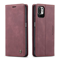 Coque Portefeuille Livre Cuir Etui Clapet C01S pour Xiaomi POCO M3 Pro 5G Vin Rouge