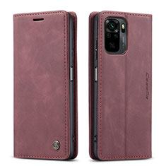 Coque Portefeuille Livre Cuir Etui Clapet C01S pour Xiaomi Poco M5S Vin Rouge