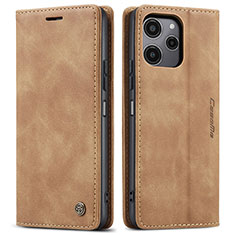 Coque Portefeuille Livre Cuir Etui Clapet C01S pour Xiaomi Poco M6 Pro 5G Brun Clair