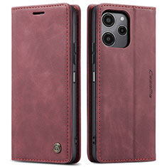 Coque Portefeuille Livre Cuir Etui Clapet C01S pour Xiaomi Poco M6 Pro 5G Vin Rouge