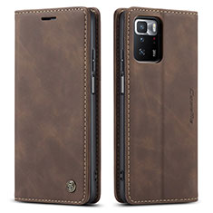 Coque Portefeuille Livre Cuir Etui Clapet C01S pour Xiaomi Poco X3 GT 5G Marron