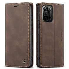 Coque Portefeuille Livre Cuir Etui Clapet C01S pour Xiaomi Redmi K40 5G Marron