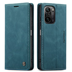 Coque Portefeuille Livre Cuir Etui Clapet C01S pour Xiaomi Redmi K40 Pro 5G Bleu