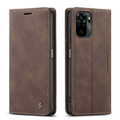 Coque Portefeuille Livre Cuir Etui Clapet C01S pour Xiaomi Redmi Note 10 4G Marron