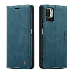 Coque Portefeuille Livre Cuir Etui Clapet C01S pour Xiaomi Redmi Note 10 5G Bleu