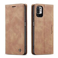 Coque Portefeuille Livre Cuir Etui Clapet C01S pour Xiaomi Redmi Note 10 5G Brun Clair