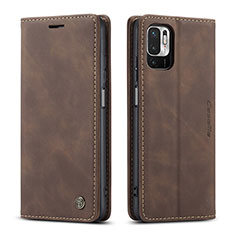 Coque Portefeuille Livre Cuir Etui Clapet C01S pour Xiaomi Redmi Note 10 5G Marron