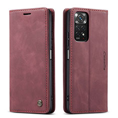 Coque Portefeuille Livre Cuir Etui Clapet C01S pour Xiaomi Redmi Note 11 4G (2022) Vin Rouge