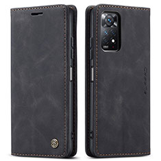 Coque Portefeuille Livre Cuir Etui Clapet C01S pour Xiaomi Redmi Note 11 Pro 5G Noir