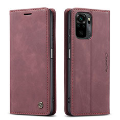 Coque Portefeuille Livre Cuir Etui Clapet C01S pour Xiaomi Redmi Note 11 SE India 4G Vin Rouge