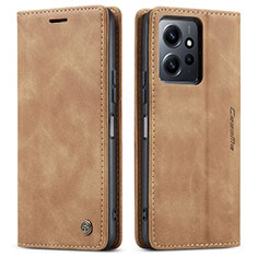 Coque Portefeuille Livre Cuir Etui Clapet C01S pour Xiaomi Redmi Note 12 4G Brun Clair