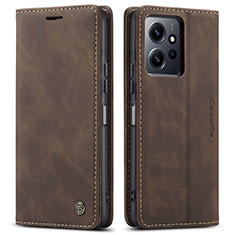 Coque Portefeuille Livre Cuir Etui Clapet C01S pour Xiaomi Redmi Note 12 4G Marron