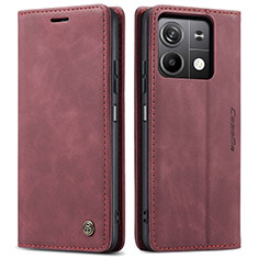 Coque Portefeuille Livre Cuir Etui Clapet C01S pour Xiaomi Redmi Note 13 5G Vin Rouge