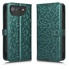 Coque Portefeuille Livre Cuir Etui Clapet C01X pour Asus ROG Phone 7 Vert