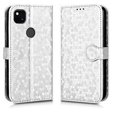 Coque Portefeuille Livre Cuir Etui Clapet C01X pour Google Pixel 4a Argent