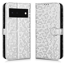 Coque Portefeuille Livre Cuir Etui Clapet C01X pour Google Pixel 6 5G Argent