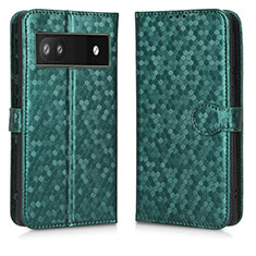 Coque Portefeuille Livre Cuir Etui Clapet C01X pour Google Pixel 6a 5G Vert