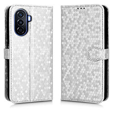 Coque Portefeuille Livre Cuir Etui Clapet C01X pour Huawei Enjoy 50 Argent