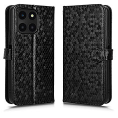 Coque Portefeuille Livre Cuir Etui Clapet C01X pour Huawei Honor X6a Noir