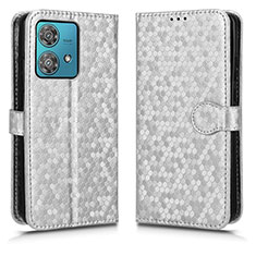 Coque Portefeuille Livre Cuir Etui Clapet C01X pour Motorola Moto Edge 40 Neo 5G Argent