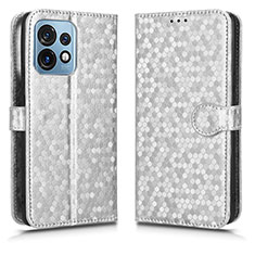 Coque Portefeuille Livre Cuir Etui Clapet C01X pour Motorola Moto Edge Plus (2023) 5G Argent