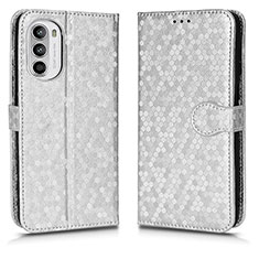 Coque Portefeuille Livre Cuir Etui Clapet C01X pour Motorola Moto G82 5G Argent