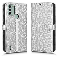 Coque Portefeuille Livre Cuir Etui Clapet C01X pour Nokia C31 Argent