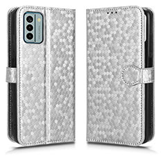 Coque Portefeuille Livre Cuir Etui Clapet C01X pour Nokia G22 Argent