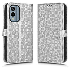 Coque Portefeuille Livre Cuir Etui Clapet C01X pour Nokia X30 5G Argent