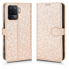 Coque Portefeuille Livre Cuir Etui Clapet C01X pour Oppo A95 5G Or