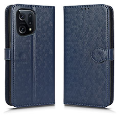 Coque Portefeuille Livre Cuir Etui Clapet C01X pour Oppo Find X5 5G Bleu