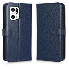 Coque Portefeuille Livre Cuir Etui Clapet C01X pour Oppo Find X5 Pro 5G Bleu