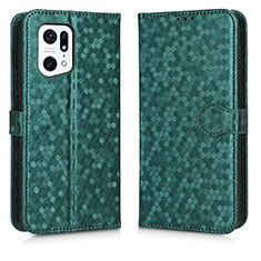 Coque Portefeuille Livre Cuir Etui Clapet C01X pour Oppo Find X5 Pro 5G Vert