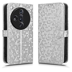 Coque Portefeuille Livre Cuir Etui Clapet C01X pour Oppo Find X7 Ultra 5G Argent