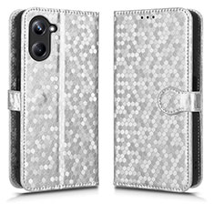 Coque Portefeuille Livre Cuir Etui Clapet C01X pour Realme 10 4G Argent