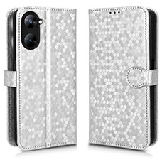 Coque Portefeuille Livre Cuir Etui Clapet C01X pour Realme 10S 5G Argent