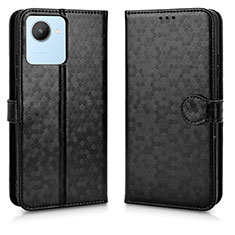 Coque Portefeuille Livre Cuir Etui Clapet C01X pour Realme C30 Noir