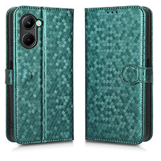 Coque Portefeuille Livre Cuir Etui Clapet C01X pour Realme C33 Vert