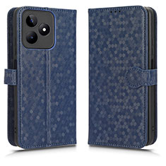 Coque Portefeuille Livre Cuir Etui Clapet C01X pour Realme C53 India Bleu