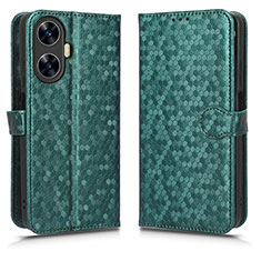 Coque Portefeuille Livre Cuir Etui Clapet C01X pour Realme C55 Vert