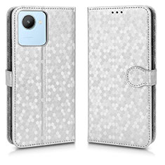 Coque Portefeuille Livre Cuir Etui Clapet C01X pour Realme Narzo 50i Prime Argent