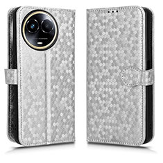 Coque Portefeuille Livre Cuir Etui Clapet C01X pour Realme Narzo 60x 5G Argent