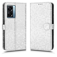 Coque Portefeuille Livre Cuir Etui Clapet C01X pour Realme V23i 5G Argent