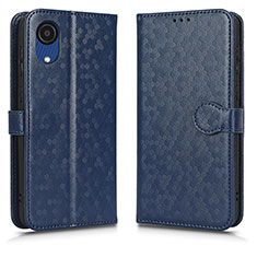 Coque Portefeuille Livre Cuir Etui Clapet C01X pour Samsung Galaxy A03 Core Bleu