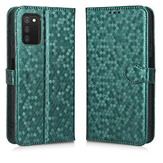 Coque Portefeuille Livre Cuir Etui Clapet C01X pour Samsung Galaxy A03s Vert